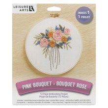 Leisure Arts Embroidery Kit 6"""" Bouquet - Embroidery Kit for Beginners - for Adults Cross Stitch Kits Cross Stitch Kits Beginners Patterns