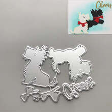Trdxxx Hundeord Sk?ring Dier Papir Die Cuts Sk?ring Dies til kort Fremstilling Metal Die Cut Stencil til DIY Crafts Scrapbog Album Paper Card