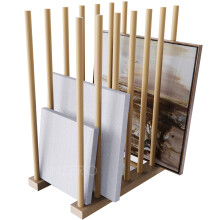 UNZERO Kunstlagerregal, Trocknungsregal für Kunst, Holzregal für Leinwände, Rahmen, Zeichentafeln
