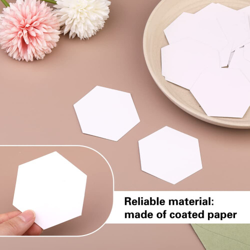 300 Contagens de Papel para Patchwork Formas Hexagonais Modelos para Quilting 2