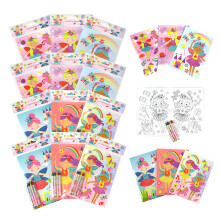 TINYMILLS Magical Fairies Coloring Books for Kids with 12 Coloring Books and 48 Crayons Fairies Birthday Party Favors Favor Bag Fillers Classroom R