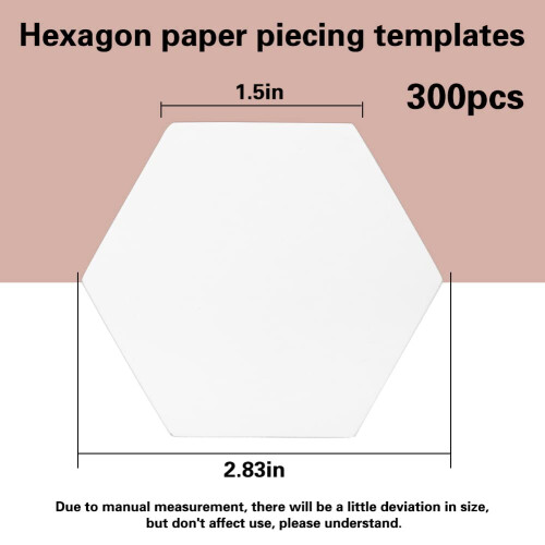 300 Contagens de Papel para Patchwork Formas Hexagonais Modelos para Quilting 1