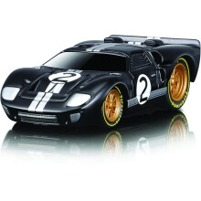 1966 GT40 MKII #2 Sort med s?lvstriber og guldhjul 1/64 Diecast Model Car by Muscle Machines 15545