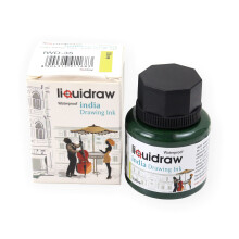 Liquidraw Coloured Drawing Ink India Ink  Waterproof 20 Assorted Colours  35ml Indian Inks for Artists (Olive)