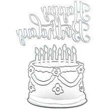 2 Set Die Cuts voor het maken van kaarten Accfore Happy Birthday Stansmessen Kaarten maken Benodigdheden DIY Stansvormen Kaarten maken Stansvormen vo