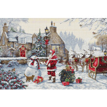 Kruissteekpakket Luca-S Goud - Santa's Cottage BU5011