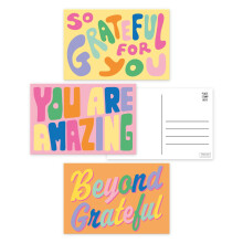 S&O Colorful Thank You Postcards for Handwritten Messages - Postcard Style Thank You Cards Bulk Set of 60 - Assorted Thank You Cards to Express Gratit