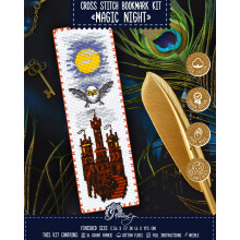 Povitrulya Counted Cross Stitch Kit Magic Night - DIY Bookmark Set for Hand Embroidery