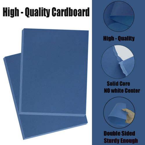 Hysiwen 20 Folhas Cartão Azul Marinho 8.5 x 11 Polegadas, 250gsm/92 lb Papel Craft 2