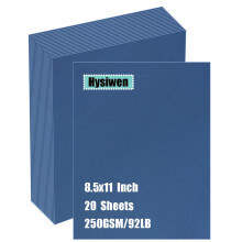 Hysiwen 20 hojas de cartulina azul marino de 8,5 x 11 pulgadas, 250 g/m /92 lb, papel grueso para manualidades, para hacer tarjetas, invitaciones