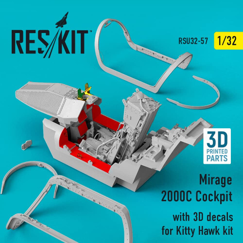 Reskit RSU32-0057 - 1/32 Mirage 2000C Cockpit with 3D Decals for Kitty Hawk kit 2