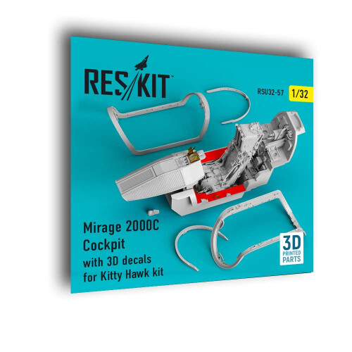 Reskit RSU32-0057 - 1/32 Mirage 2000C Cockpit with 3D Decals for Kitty Hawk kit