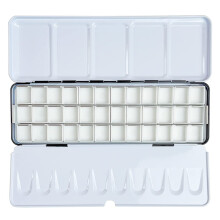 FCLUB Lege aquarelpaletverfdoos - Medium aquarelblik Metalen doos met 36 halve napjes