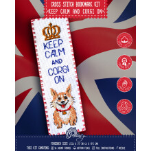 Povitrulya Telpakket Gehaakte Bookmark 'Keep Calm and Corgi On' - DIY Borduurset voor Volwassenen