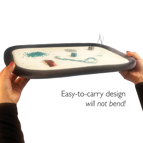 The Beadsmith Craft Bumper - Basic Elements - Rectangle Shape 17.75 x 11.75 1 Bumper Border Sturdy Design Tray with Raised Edge Excellent for 2