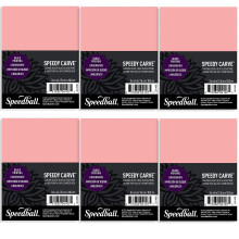 Bloc de gravure rectangulaire Speedball Speedy-Carve, rose, 7,6 x 10,2 cm (lot de 6), linol   um pour la gravure