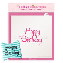 Schablone    Happy Birthday    in Pinselschrift