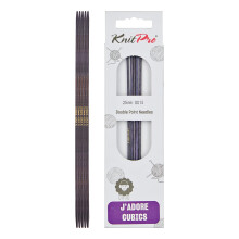 KnitPro JAdore Cubics Double Point Needles 6"""" (15cm) | Velikost USA 1,5 (2,5 mm)