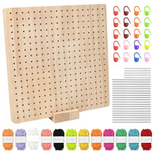 KITERI Crochet Blocking Board Granny Square Blocking Board Wooden Crochet Blocker Knitting Blocking Board with 20 Steel Pins 5 Large Eye Needle 12 Co