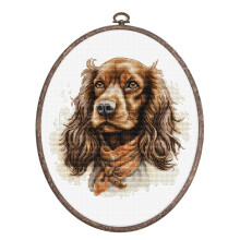 Luca-S Cross Stitch Kit with Hoop Included The Cocker Spaniel