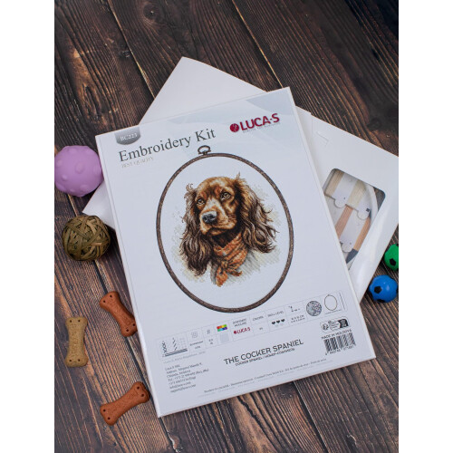 Kit de Ponto Cruz Luca-S com Arco Incluído - Cocker Spaniel 2