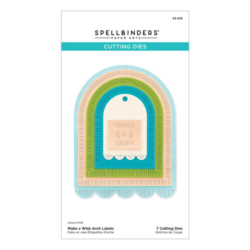 Spellbinders Make a Wish Arch Etikety Leptan razidla Kov