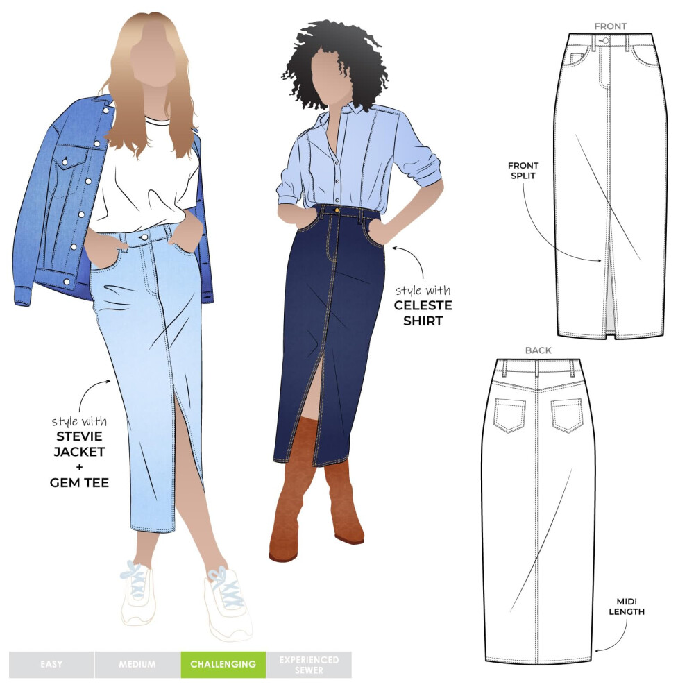 Patron de couture Style Arc - Jupe Tommie Jeans (tailles 04-16)