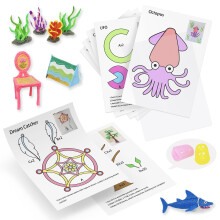 3D Pen Printing Template 20 Sheets 3D Printer Drawing Graffiti 3D Painting Paper Stencils with a PVC Transparent Board for Kids Christmas Birthday