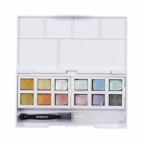 Derwent Derwent Metallic Watercolor Paint Pan Set (2306246) 1