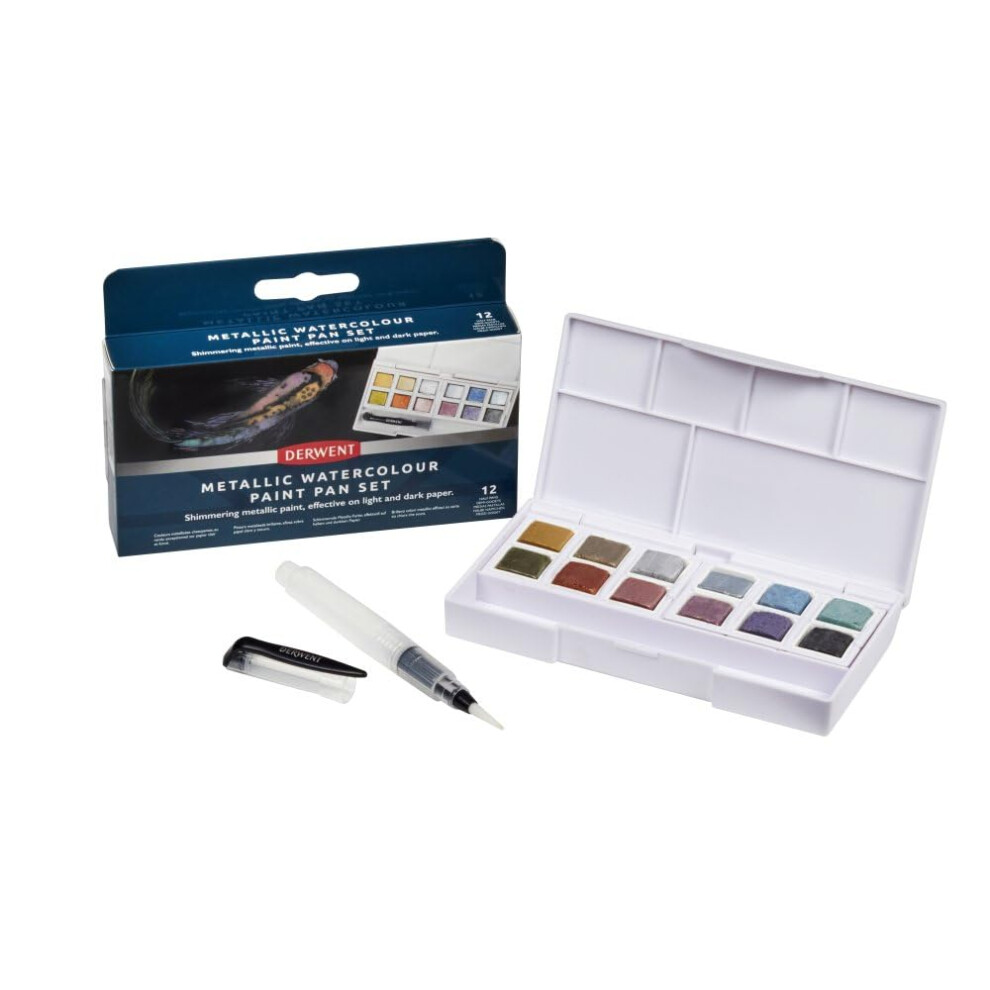 Derwent Metallic Watercolor Paint Pan Set (2306246)