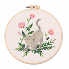 Meecaa Flower Embroidery Kit Starter Set Hand Embroidery Set Pattern Printed Cross Stitch Set for Beginner Adults with Embroidery Hoop and Instruct