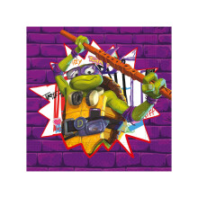 Procos Teenage Mutant Ninja Turtles FSC Two-Ply Paper Napkins (20pk - 13x13in / 33x33cms) Purple