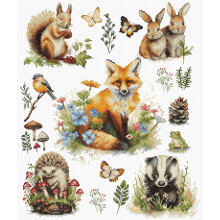 Luca-S Cross Stitch Kit Forest Animals  BU5057  Counted Cross Stitch Kit for Adults  Needlecraft and Embroidery Kit