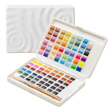MEEDEN Watercolor Paint Set 96 Colors in Portable Box Paint Kit with Brush Palette and Art Supplies Customizable Color Blocks Travel Watercolor Se
