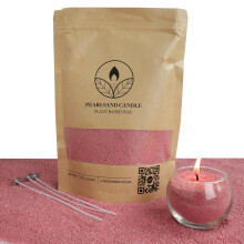 comforder sandljus med vekar prlljus pfyllningsbart ljus 14 oz sandvaxljusgranulat + 4 ljusvekar (rosa)