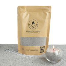 Candela di sabbia comforder con stoppini Candela perlata Candela ricaricabile 14 oz Granuli di cera di sabbia + 4 stoppini (lavanda)