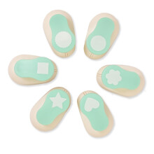 Craftelier - Set van 6 Paper Punch 1 inch + 10 Cardstock | Cirkel, Ster, Hart, Golf Cirkel, Vierkant, Bloem | Geschikt voor Papier en Kaart