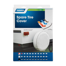 Camco Camper/RV Spare Tire Cover | Features Arctic White Vinyl & Heavy Duty Nylon Thread for Weatherproof Seams | Fits 34-Inch Diameter Tires & Measu