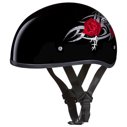 Daytona Helmets Half Skull Cap Motorcycle Helmet - DOT Approved [Rose] [L] 1