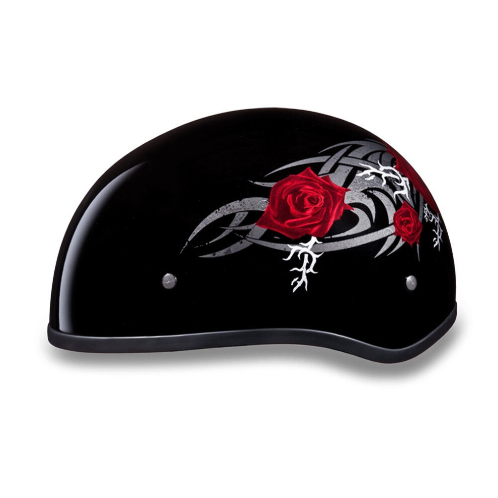 Daytona Helmets Half Skull Cap Motorcycle Helmet - DOT Approved [Rose] [XL]-image-OPC-PGC2C5G-NEW