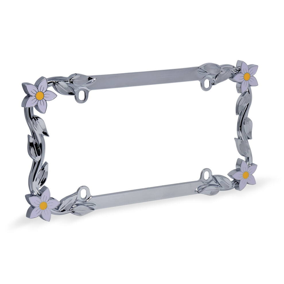 Cruiser Accessories 19130 License Plate Frame - Daisy Chrome-Plated Metal 032918191303