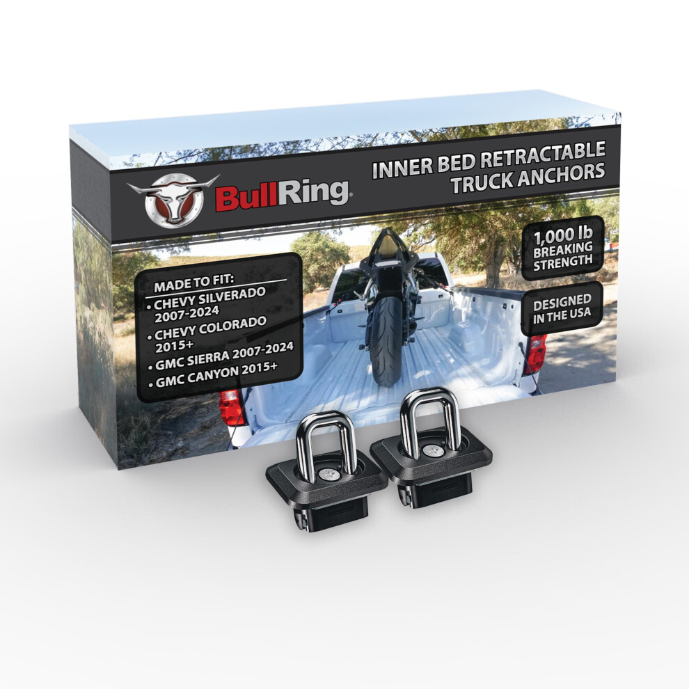 Ancrages D'arrimage RéTractables Bull Ring Pour Benne IntéRieure, ConçUs Pour Les Chevrolet Silverado Et Gmc Sierra (2007+) Et Les Chevrolet Colo-image