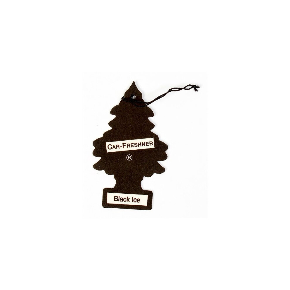 Little Trees Car Air Freshener | Hanging Paper Tree For Home Or Car | Ice | 10 Pack Black 076171301550