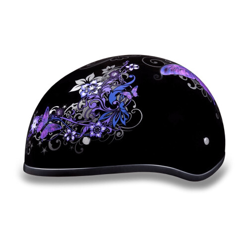 Daytona HELMETS Motorcycle Half Helmet Skull Cap- Butterfly 100% DOT Approved 1