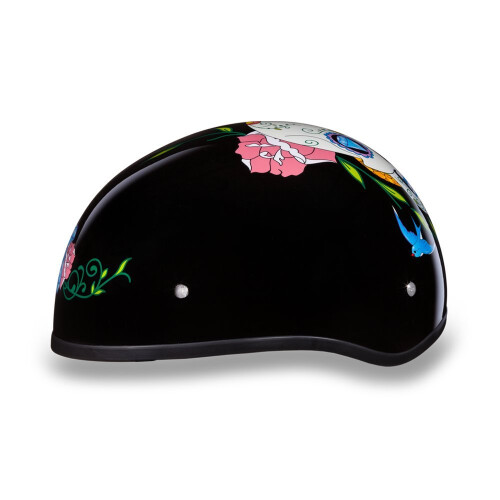 Daytona HELMETS Motorcycle Half Helmet Skull Cap- Diamond Skull 100% DOT Approved 2