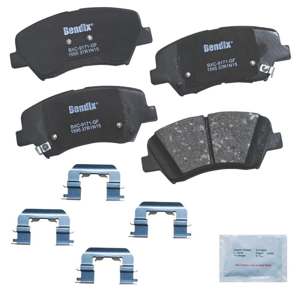 Bendix Priority1 Cfc1595 Ceramic Front Brake Pads For Select Models Hyundai Elantra Elantra Coupe Gt Veloster Kia Forte Forte5 Forte Koup Soul 887243215732