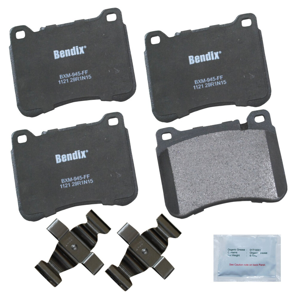 Bendix Priority1 Cfm1121 Semi-Metallic Brake Pads For Mercedes-Benz C230 2007-2003 C240 2004-2002 C320 2005-2002 Clk280 2009-2007 Clk350 2009-2006 887243213905