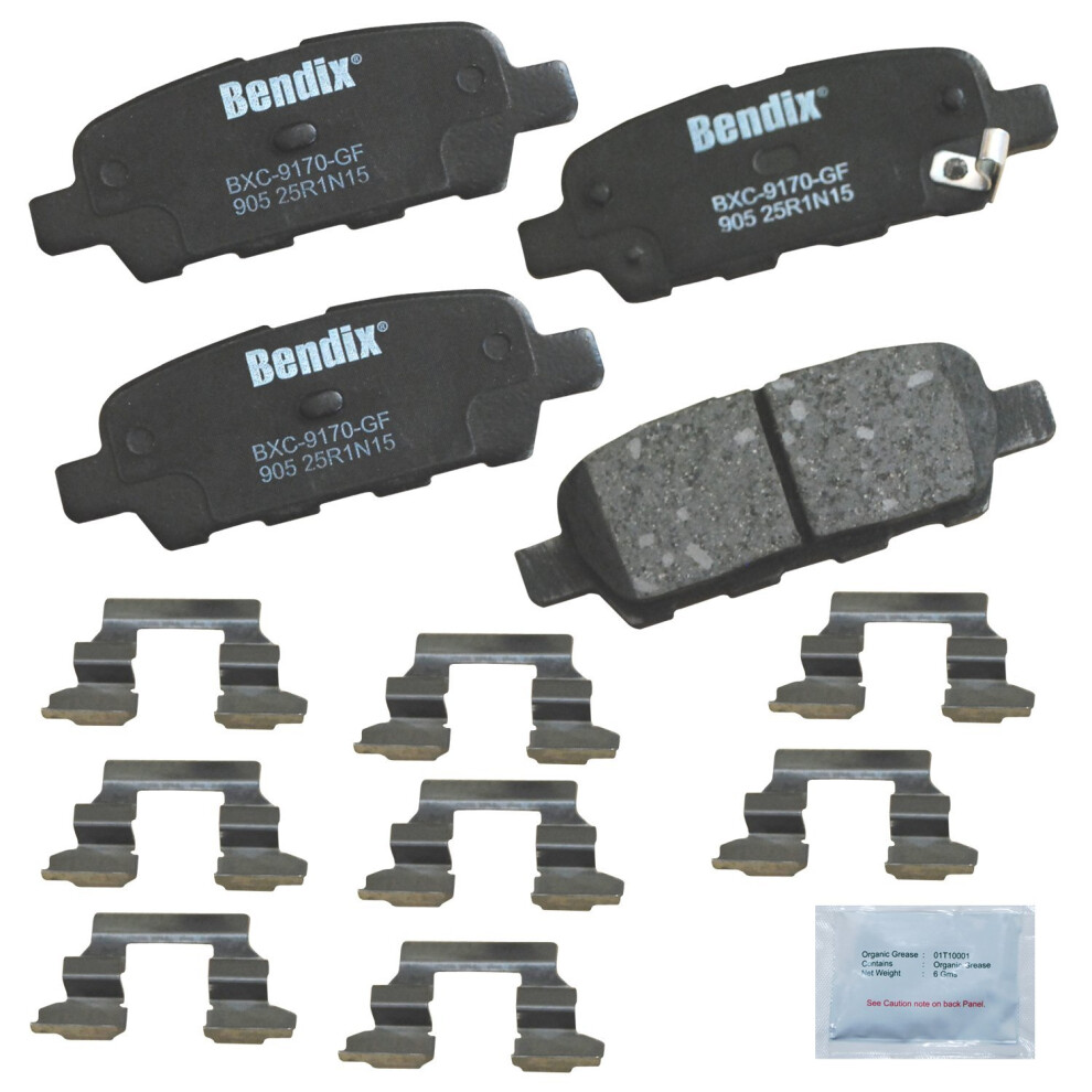 Bendix Priority1 Cfc905 Ceramic Rear Brake Pads For Infiniti Fx35 Fx37 Fx45 G35 M35 M37 M45 M56 Nissan 350Z Altima Juke Leaf Maxima Murano Qashqai Que 887243212960