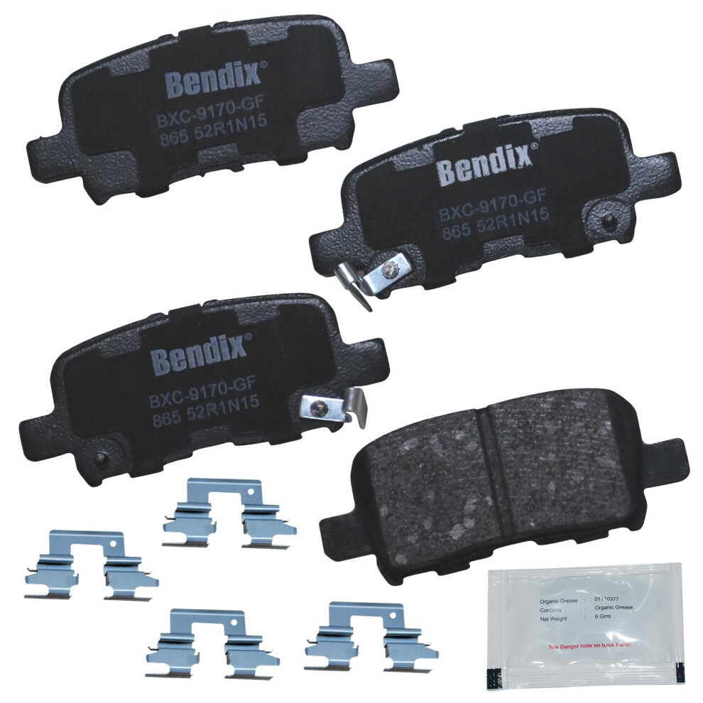 Bendix Priority1 Cfc865 Ceramic Rear Brake Pads For Acura Mdx 2006-2001 Honda Odyssey 2004-2002 Pilot 2008-2003 887243240284