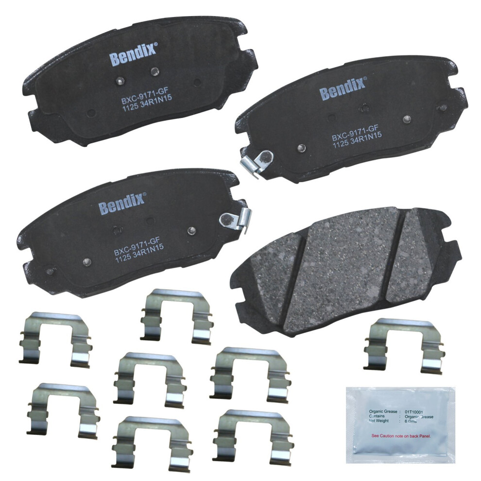 Bendix Priority1 Cfc1125 Ceramic Front Brake Pads For Hyundai Azera 2011-2006 Sonata 2010-2006 Kia Amanti 2009-2007 887243213943